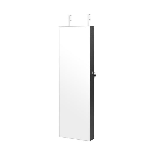 Wall Mounted Jewelry Cabinet with 3-Color Lights-Black Kids Crystal