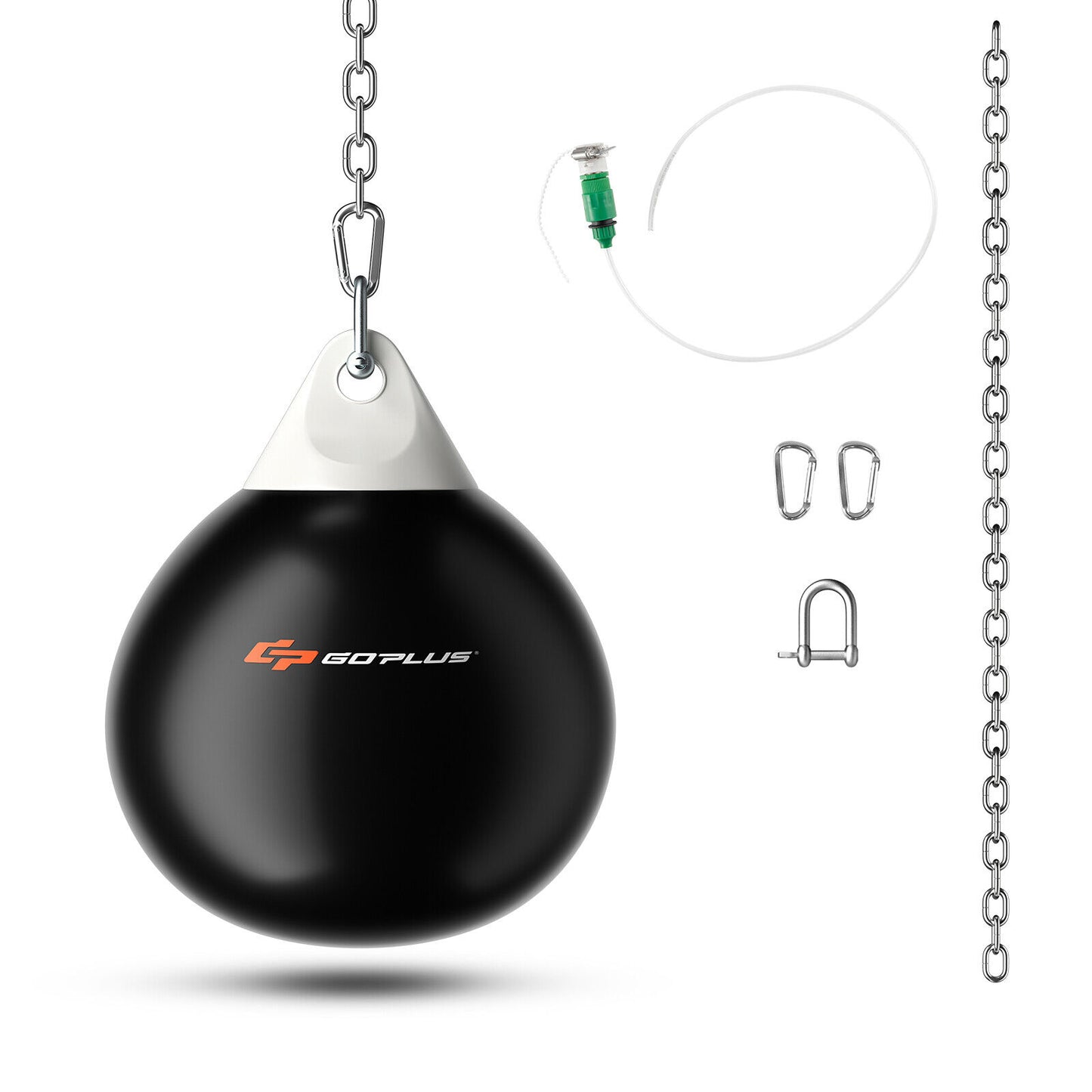 18 Inch 110 Pound Heavy Punching Water Aqua Bag with Adjustable Metal Chain-Black Kids Crystal