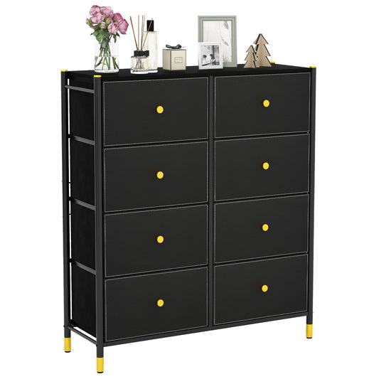 Floor Dresser Storage Organizer with 5/6/8 Drawers with Fabric Bins and Metal Frame-8-Drawer Kids Crystal
