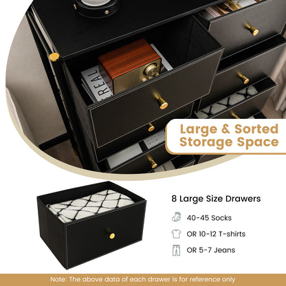 Floor Dresser Storage Organizer with 5/6/8 Drawers with Fabric Bins and Metal Frame-8-Drawer