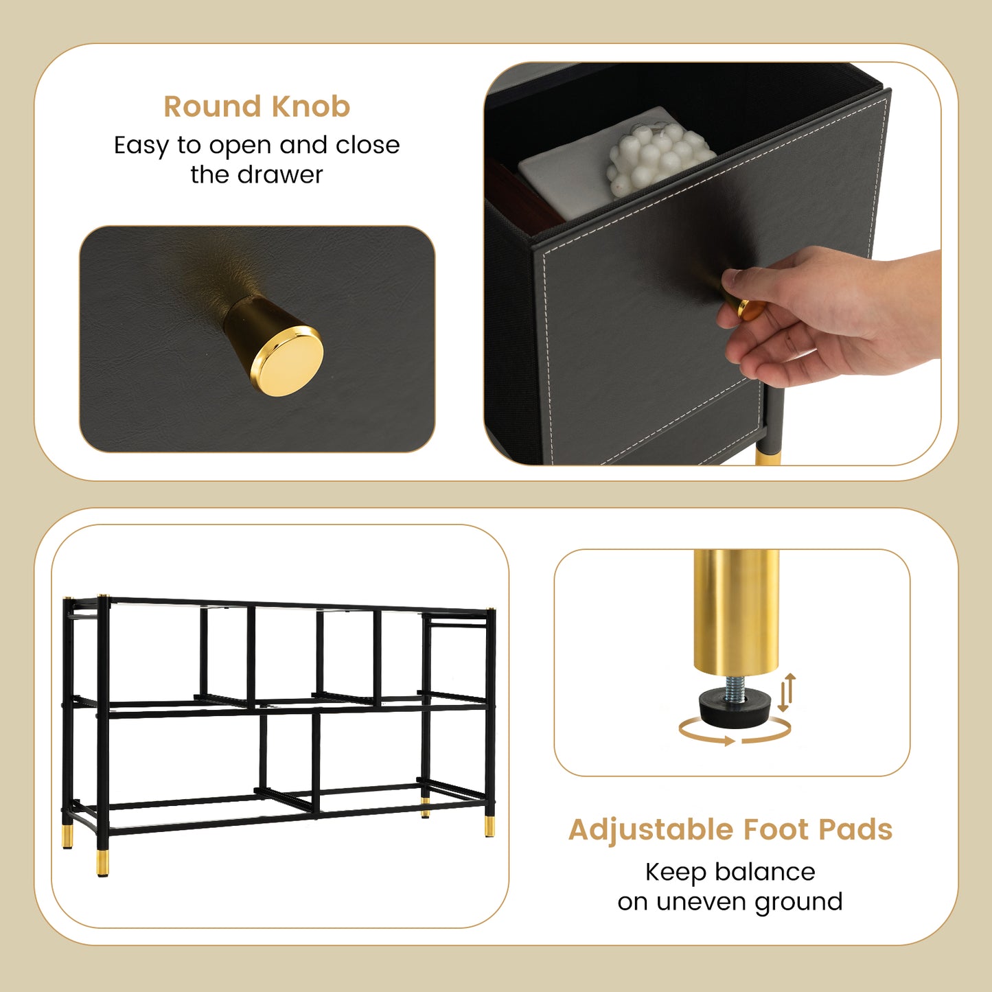 Floor Dresser Storage Organizer with 5/6/8 Drawers with Fabric Bins and Metal Frame-5-Drawer Kids Crystal