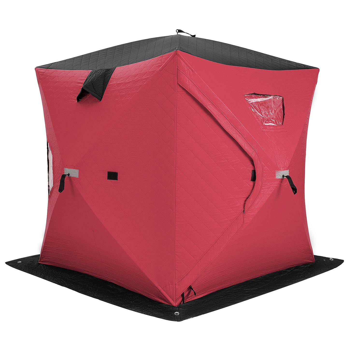 Portable 2 Person Ice Shanty with Cotton Padded Walls-Red Kids Crystal