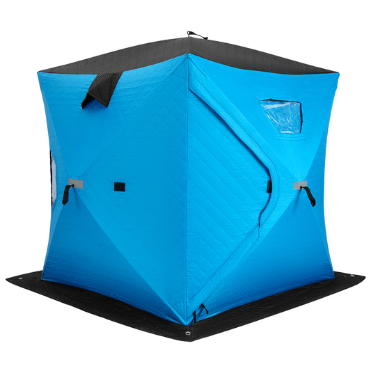 Portable 2 Person Ice Shanty with Cotton Padded Walls-Blue Kids Crystal