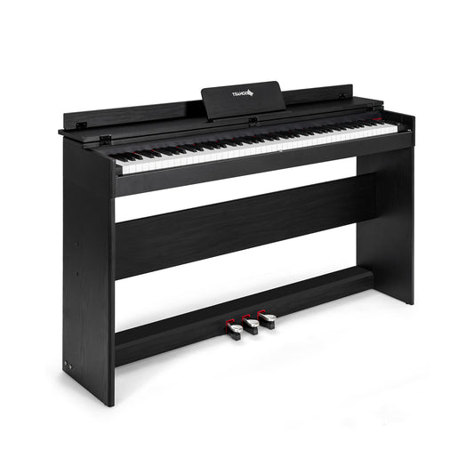 88 Key Full Size Electric Piano Keyboard with Stand 3 Pedals MIDI Function-Black Kids Crystal