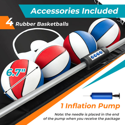 Dual Shot Basketball Arcade Game with 8 Game Modes and 4 Balls-Green
