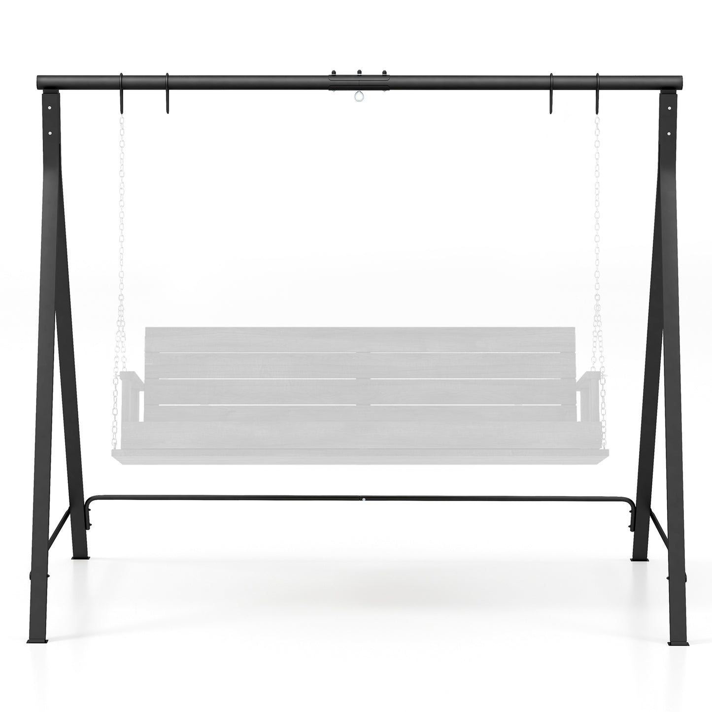Patio Metal Swing Stand with A-Shaped Structure-Black Kids Crystal
