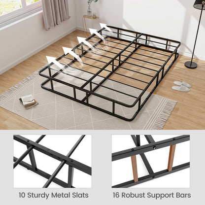 Queen Size Bed Frame with Metal Slat Support