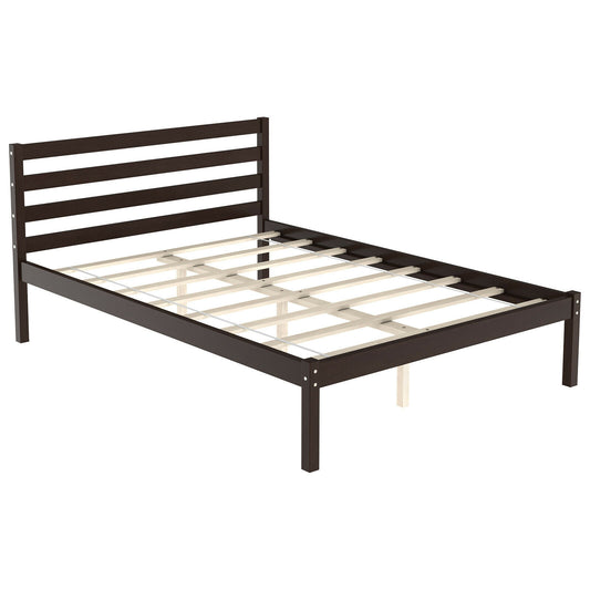 Full Size Bed frame Foundation with Solid Wooden Slat Suppor Kids Crystal