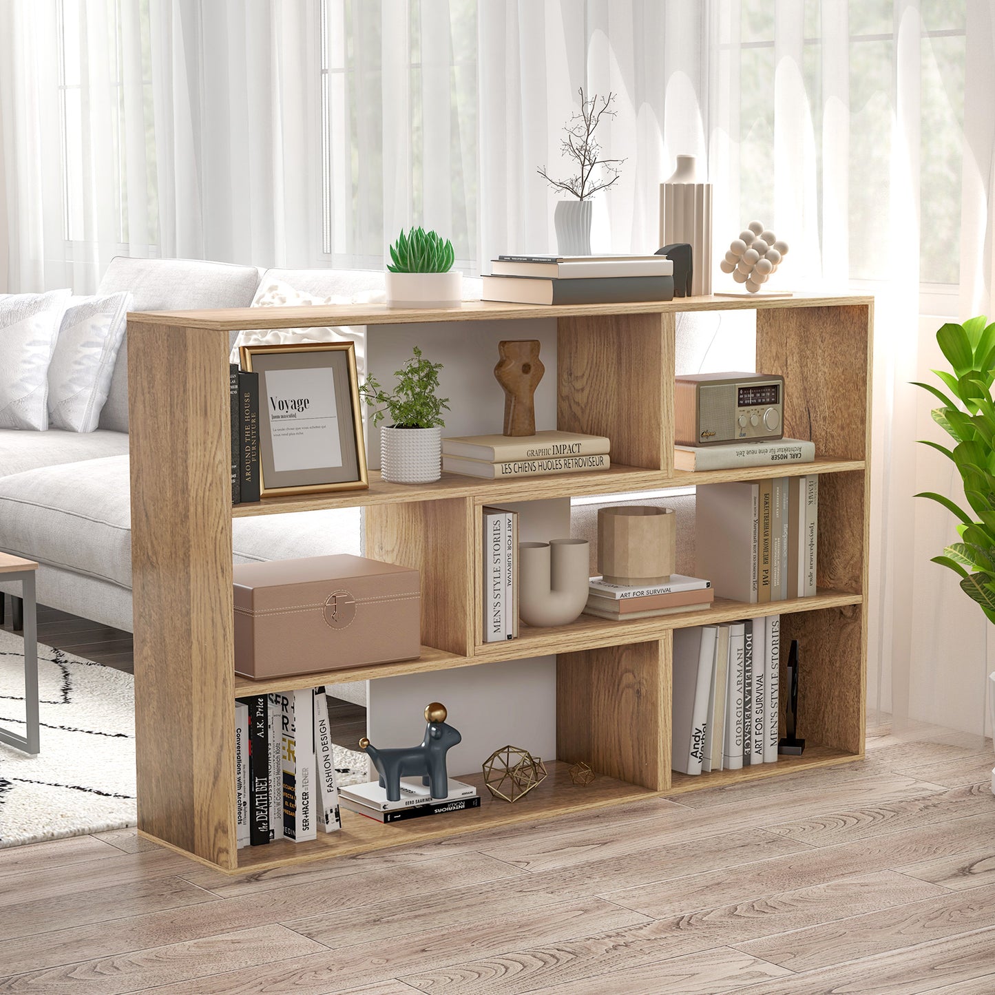 2-Piece Separable Bookshelf Floor Standing Corner Display Storage Kids Crystal