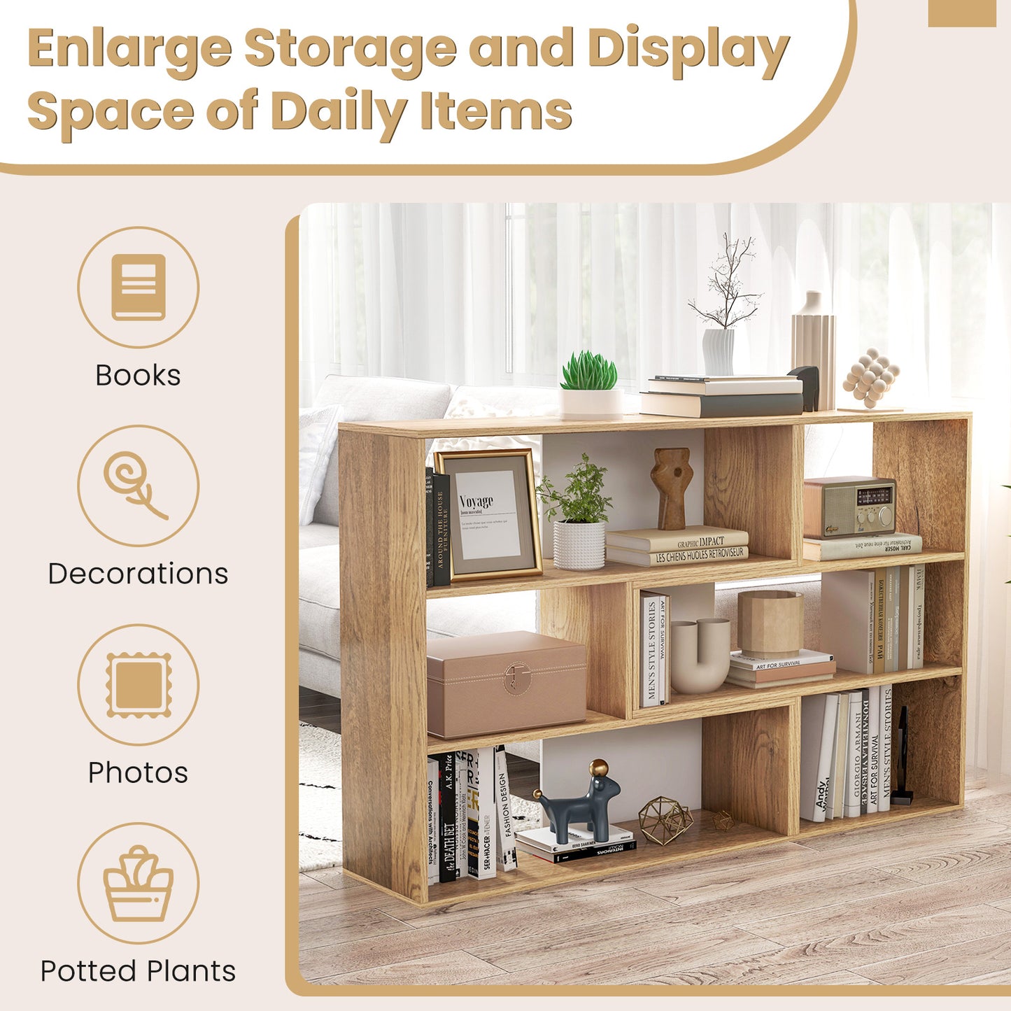 2-Piece Separable Bookshelf Floor Standing Corner Display Storage Kids Crystal