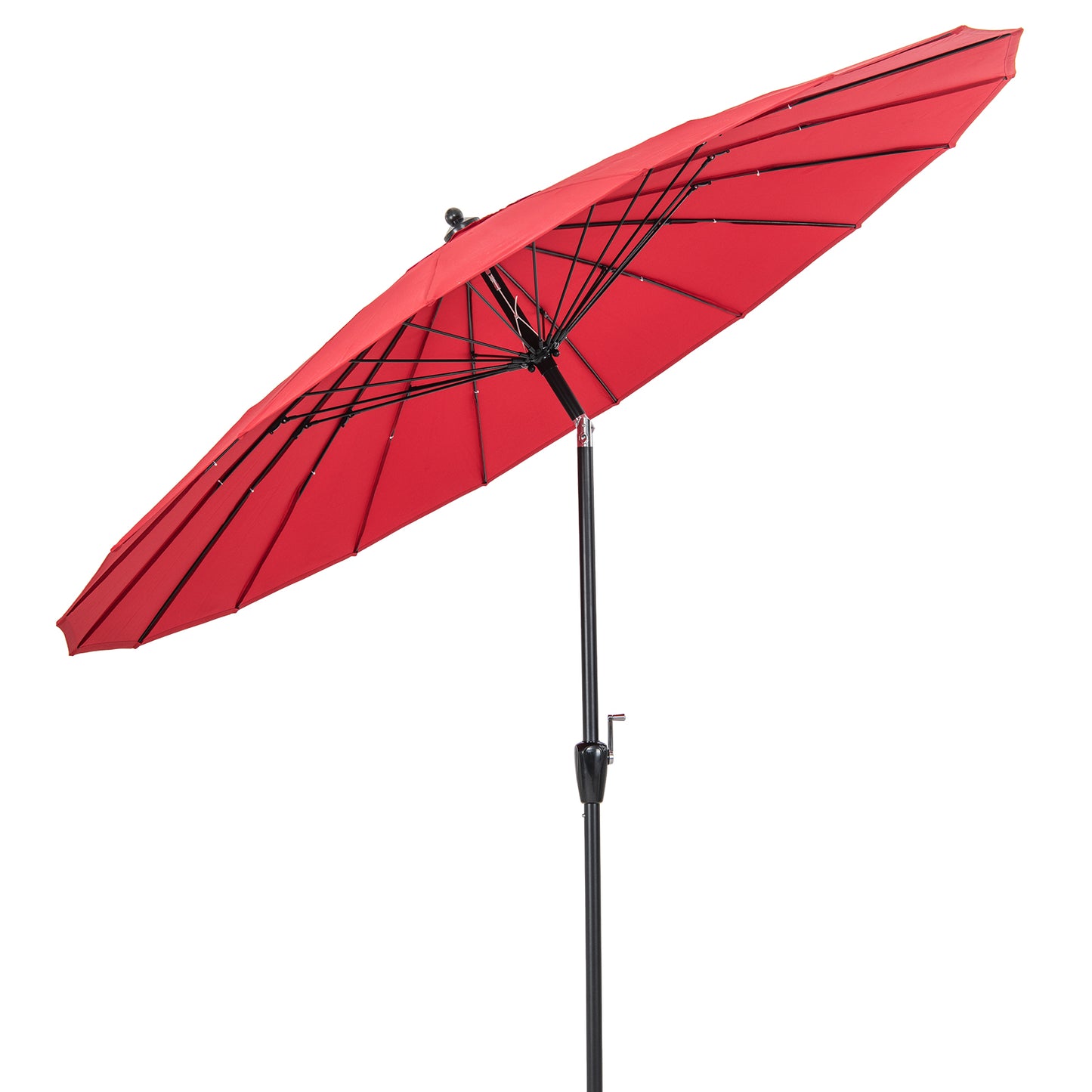 9 Feet Round Patio Umbrella with 18 Fiberglass Ribs-Wine Kids Crystal