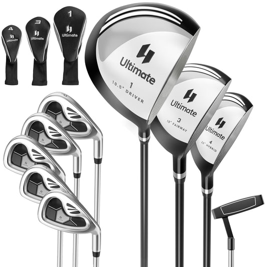 Men's 9 Pieces Complete Golf Club Set-Gray Kids Crystal