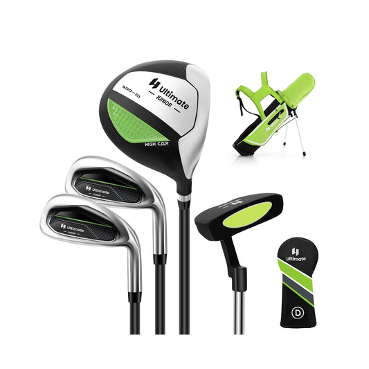 Junior Complete Golf Club Set for Kids with Rain Hood Right Hand Children Golf Age 8-10 Years Old-Green Kids Crystal