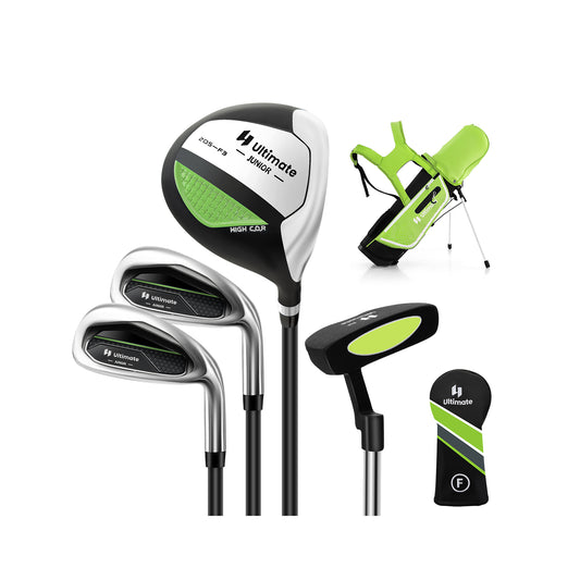 Junior Complete Golf Club Set Right Hand with Rain Hood for Kids-Green Kids Crystal