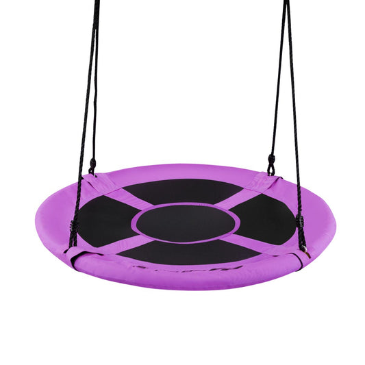 40 Inch Flying Saucer Tree Swing Indoor Outdoor Play Set-Purple Kids Crystal