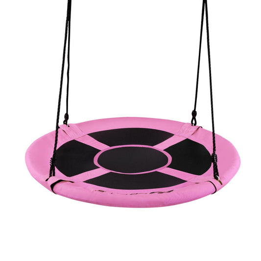 40 Inch Flying Saucer Tree Swing Indoor Outdoor Play Set-Pink Kids Crystal