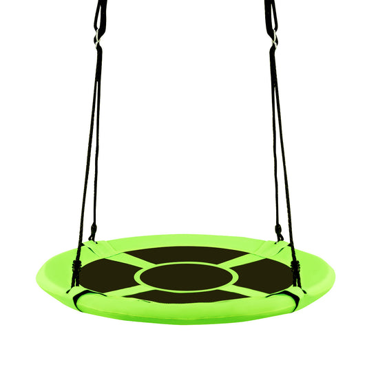 40 Inch Flying Saucer Tree Swing Indoor Outdoor Play Set-Green Kids Crystal