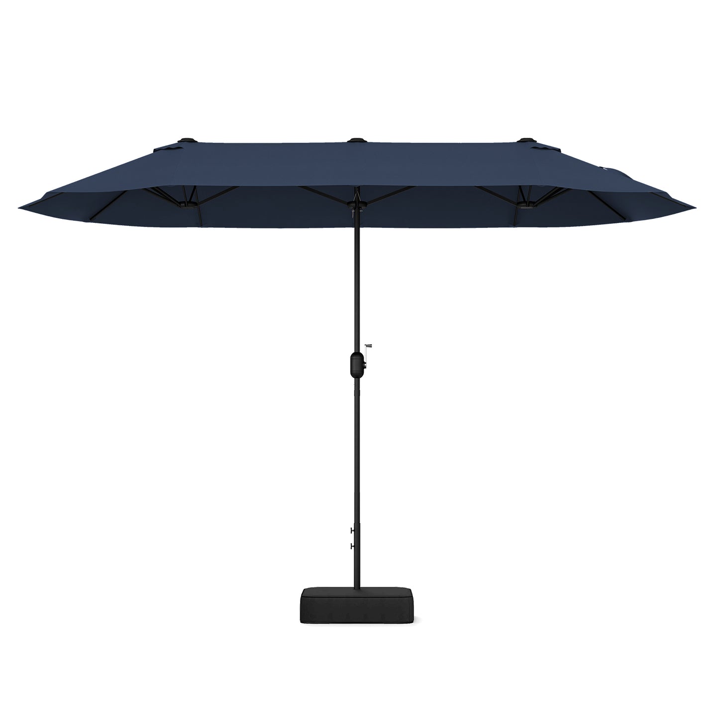 13 Feet Double-Sided Patio Twin Table Umbrella with Crank Handle-Navy Kids Crystal