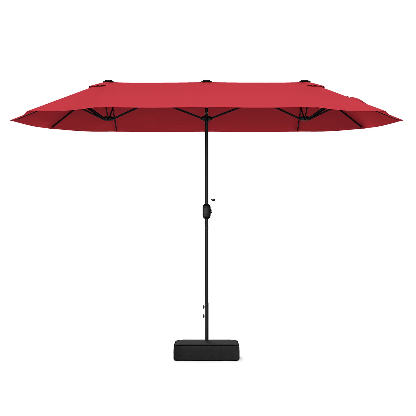 13 Feet Double-Sided Patio Twin Table Umbrella with Crank Handle-Wine Kids Crystal