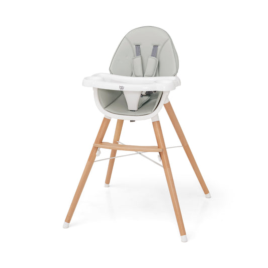 Baby High Chair with Dishwasher Safe Tray-Gray Kids Crystal