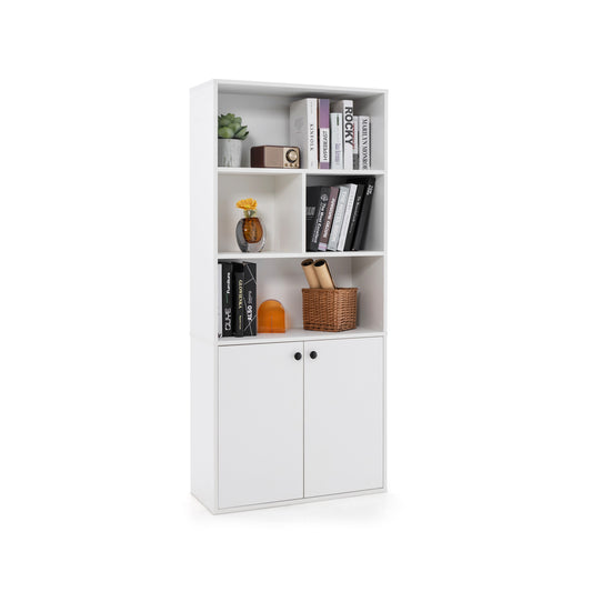 5-Tier Freestanding Bookcase with Open Cubes and Adjustable Shelf-White Kids Crystal
