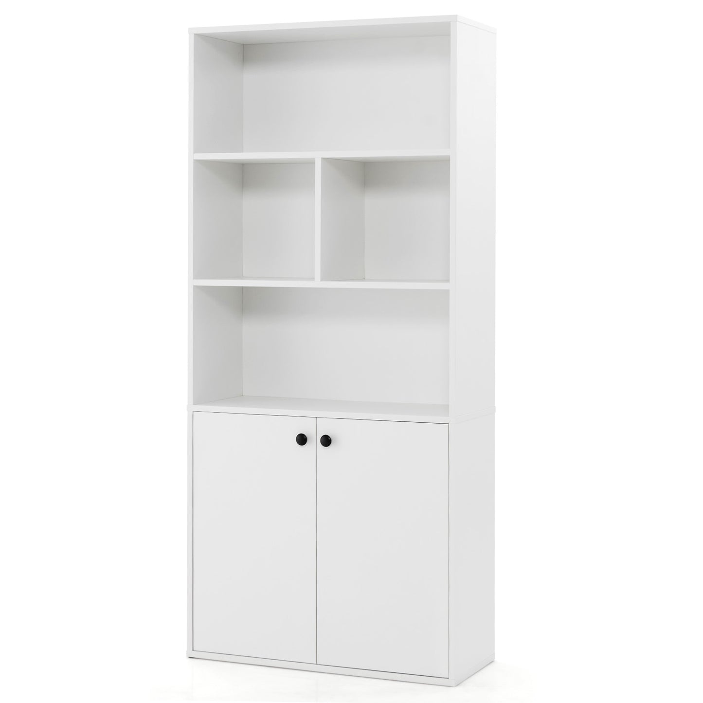 5-Tier Freestanding Bookcase with Open Cubes and Adjustable Shelf-White Kids Crystal