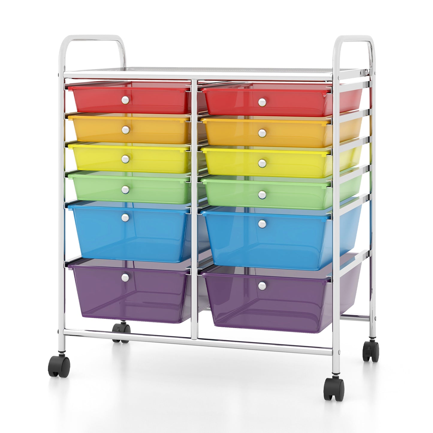12 Storage Drawer Organizer Bins Rolling Cart-Multicolor Kids Crystal