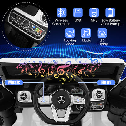 12V Battery Powered Licensed Mercedes-Benz G500 Kids Ride-on Car-White