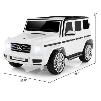 12V Battery Powered Licensed Mercedes-Benz G500 Kids Ride-on Car-White