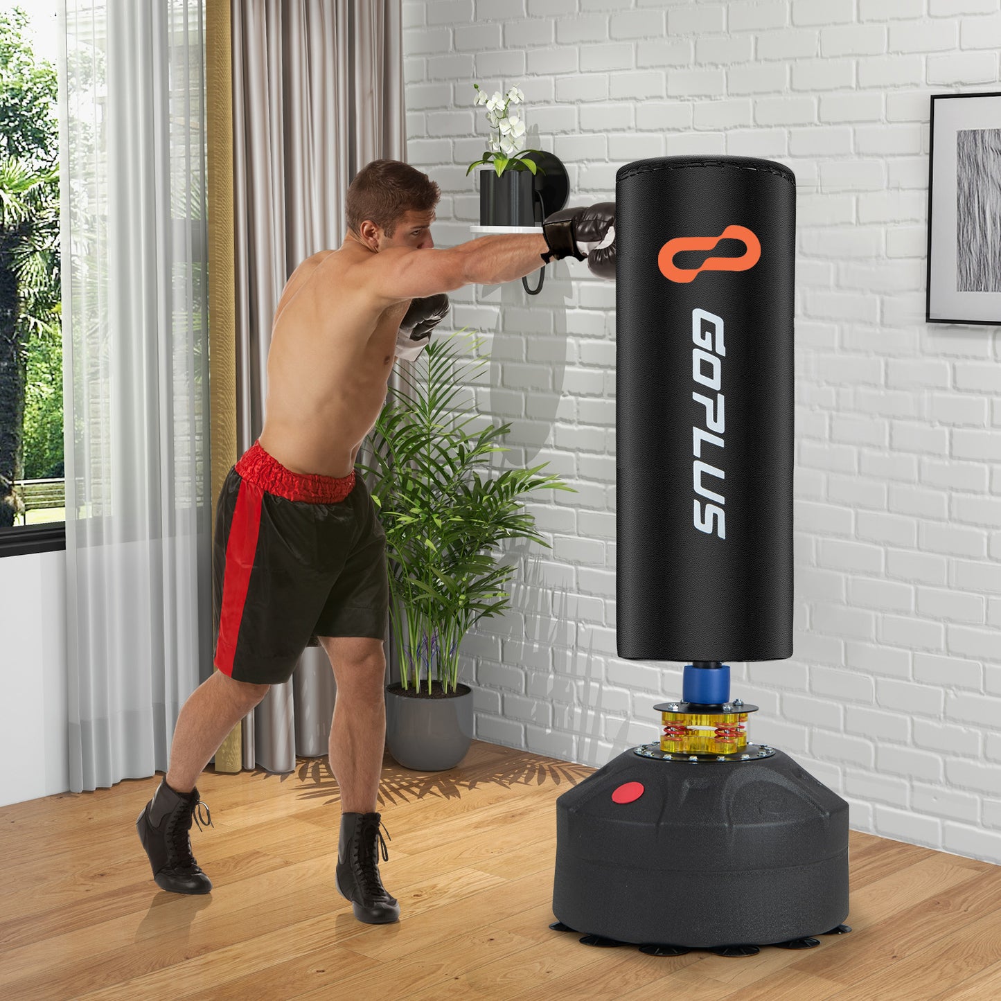Freestanding Punching Bag Kickboxing Bag with Stand and Suction Cup Base Kids Crystal