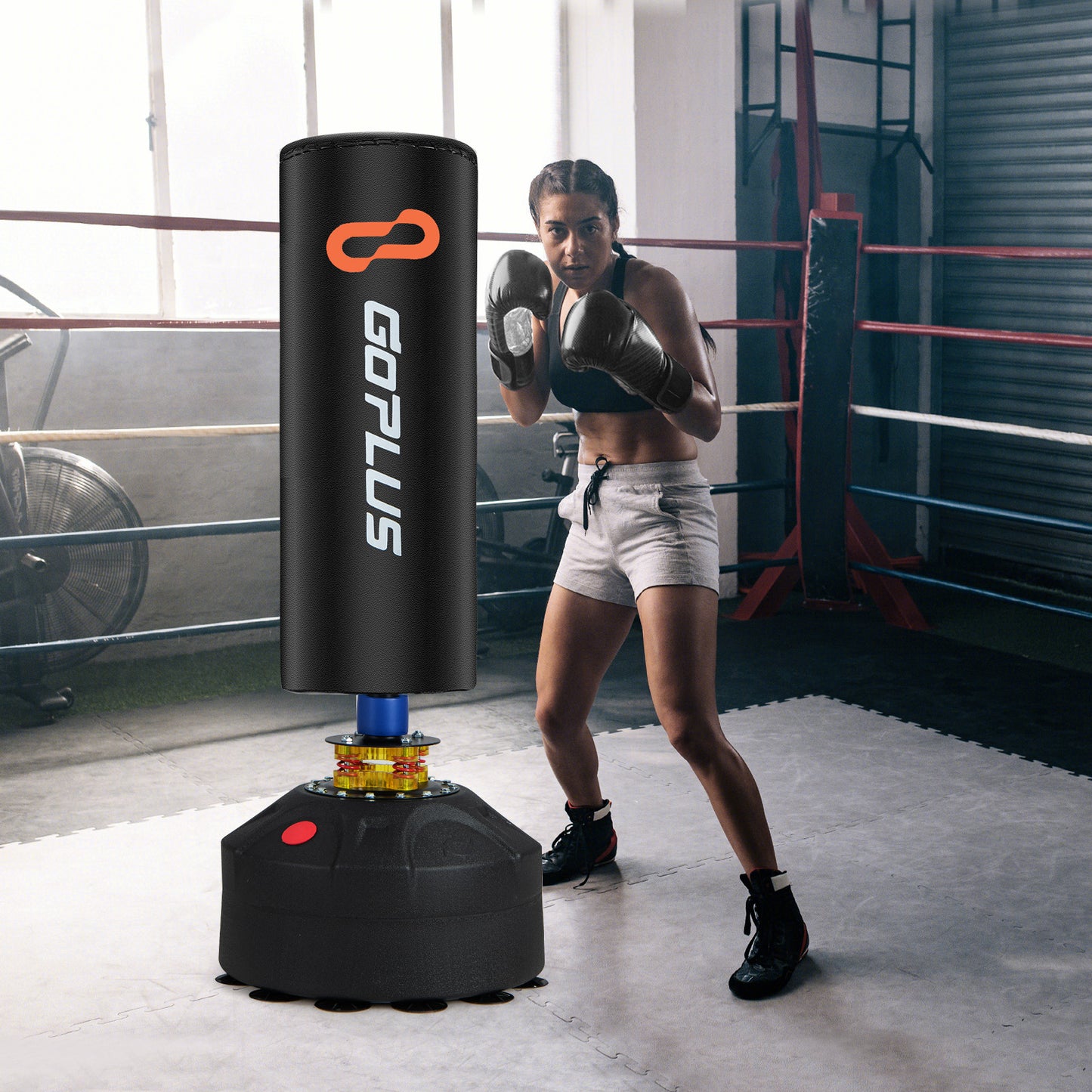 Freestanding Punching Bag Kickboxing Bag with Stand and Suction Cup Base Kids Crystal