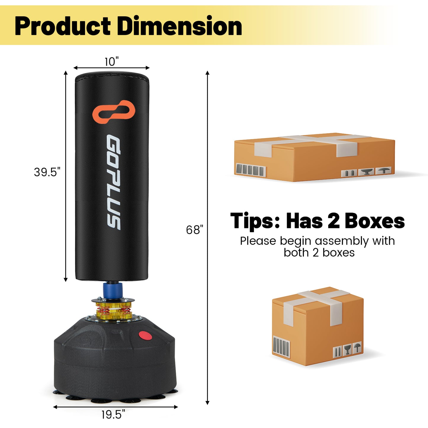 Freestanding Punching Bag Kickboxing Bag with Stand and Suction Cup Base Kids Crystal