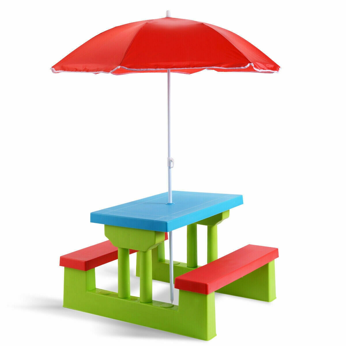 Kids Picnic Folding Table and Bench with Umbrella Kids Crystal