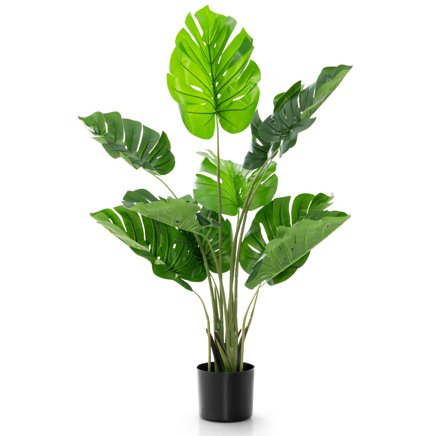 4 Feet Artificial Monstera Deliciosa Tree with 10 Leaves of Different Sizes Kids Crystal