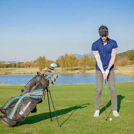 11 Pieces Complete Golf Club Package Set-Green Kids Crystal