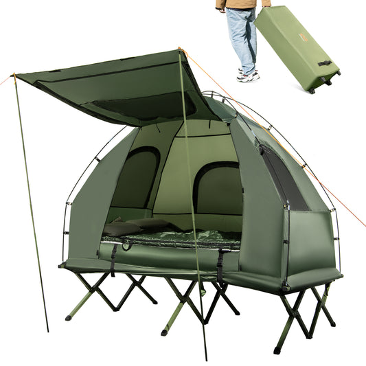 5-in-1 2-Person Foldable Outdoor Camping Tent Cot with Air Mattress and Sleeping Bag Kids Crystal