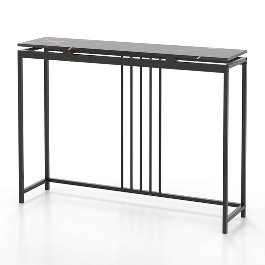 48 Inch Console Tables with Powder-Coated Steel Frame-Black Kids Crystal