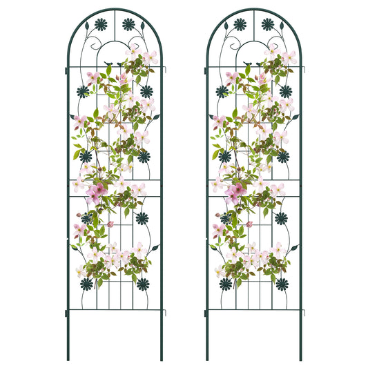 2 Pack 71 x 20 Inch Metal Garden Trellis Rustproof Plant Support for Climbing Plants-Green Kids Crystal