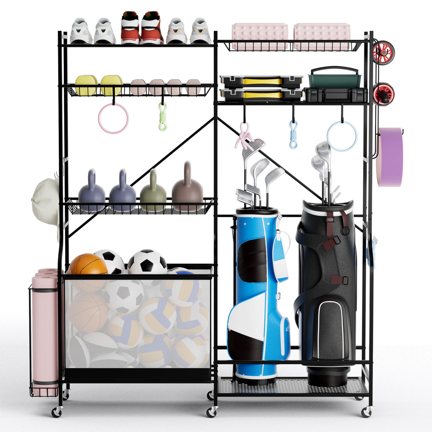 Sports Equipment Organizer for Garage Kids Crystal