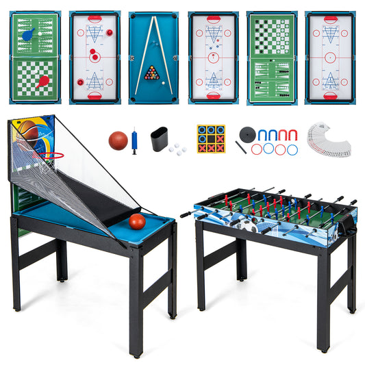 14-in-1 Combo Game Table Set Multi Game Table with Foosball Kids Crystal