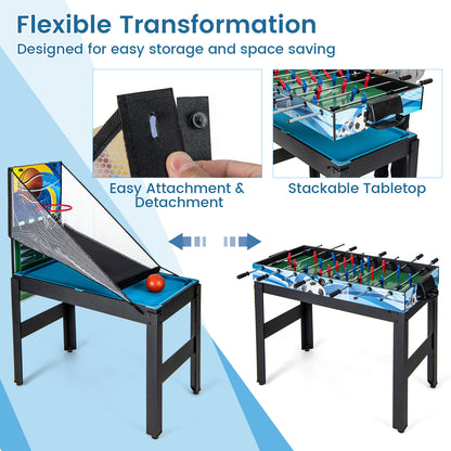 14-in-1 Combo Game Table Set Multi Game Table with Foosball