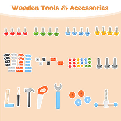 Pretend Play Workbench with Tools Set and Realistic Accessories