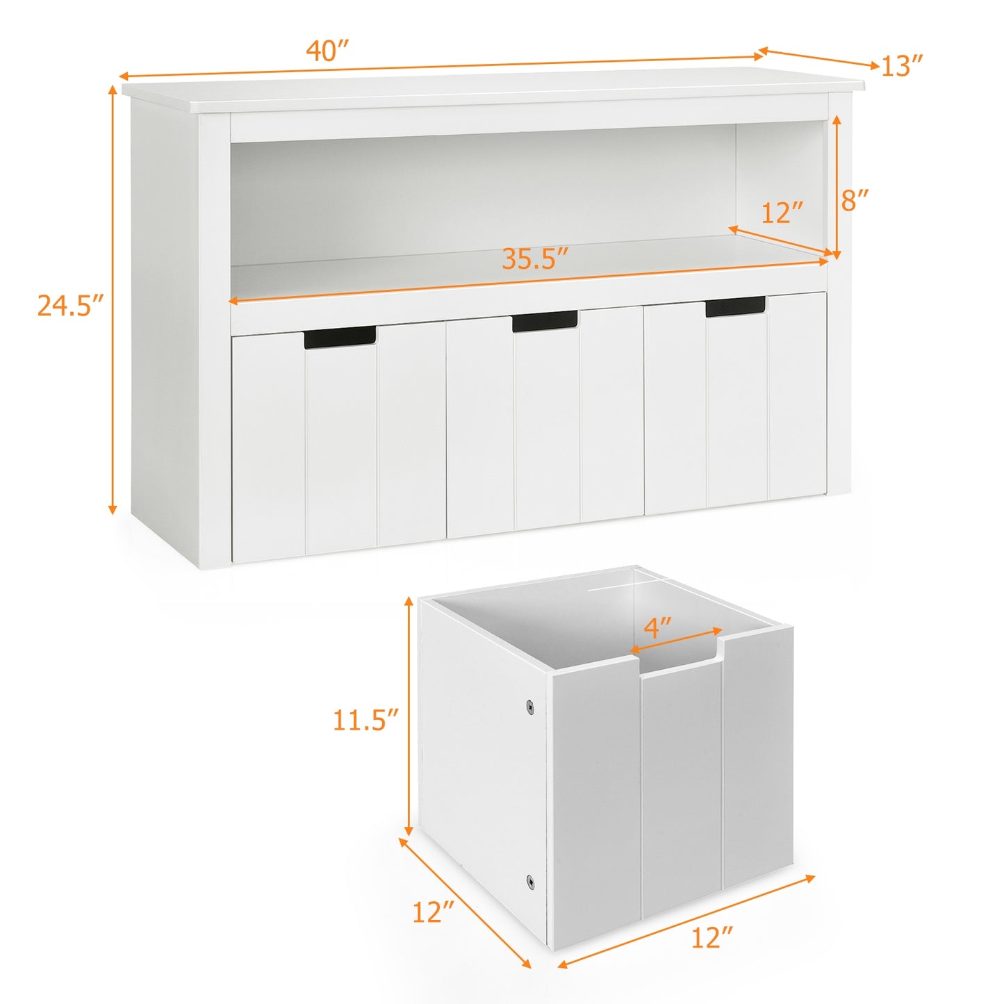 Kid Toy Storage Cabinet 3 Drawer Chest with Wheels Large Storage Cube Shelf-White\ Kids Crystal