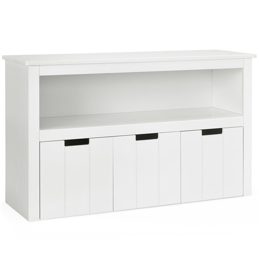 Kid Toy Storage Cabinet 3 Drawer Chest with Wheels Large Storage Cube Shelf-White\ Kids Crystal