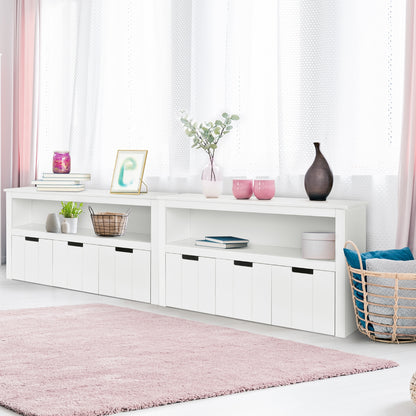 Kid Toy Storage Cabinet 3 Drawer Chest with Wheels Large Storage Cube Shelf-White\
