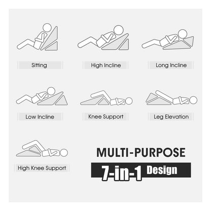 Adjustable Memory Foam Reading Sleep Back Support Pillow-White