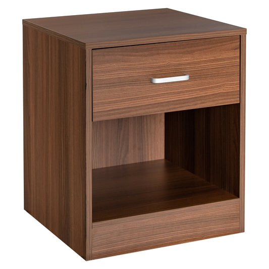 Modern Nightstand with Storage Drawer and Cabinet-Brown Kids Crystal