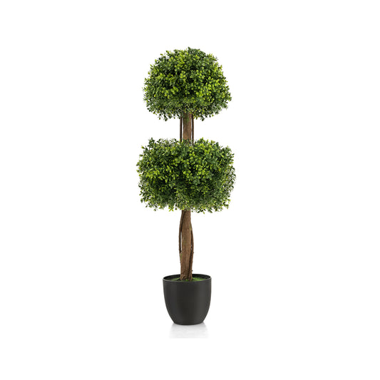 40 Inch Artificial Boxwood Topiary Ball Tree for Front Porch Patio Home-Green Kids Crystal