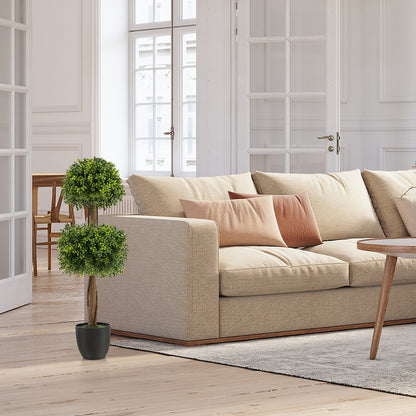 40 Inch Artificial Boxwood Topiary Ball Tree for Front Porch Patio Home-Green