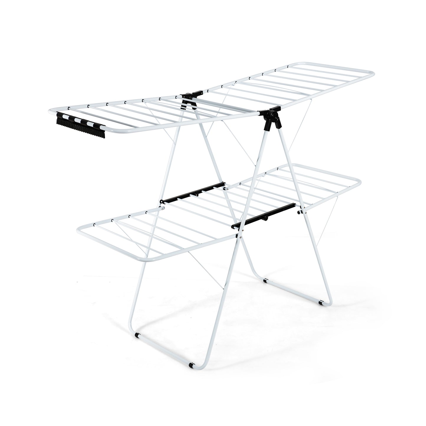 2-Tier Foldable Clothes Drying Rack with Adjustable Gullwing Kids Crystal